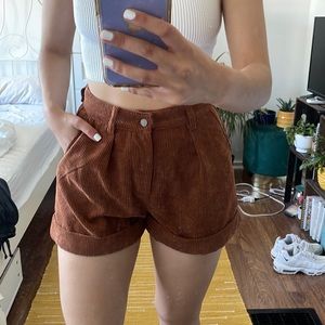 Brown corduroy shorts